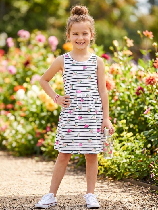H&M Other - H&M White Striped Dress with Pink Watermelon Print